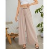 BLUEMING Womens Wide Leg Pants Casual Palazzo Pants Flowy Pants Elastic High Waist Drawstring Lounges - 3 of 4