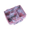 Bacati - Watercolor Floral Coral/Gray Storage Caddy - 3 of 4