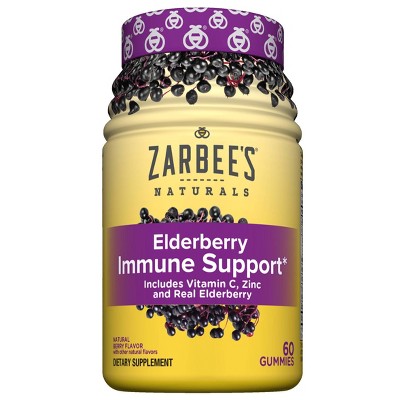 Zarbee's Naturals Elderberry Immune Support Gummies - Natural Berry - 60ct