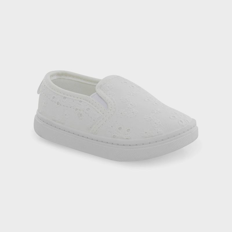 Carter's Just One You® Toddler First Walker Eyelet Slip-On Sneakers - White, 1 of 6