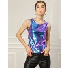 INSPIRE CHIC Women's U-Neck Stretchy Slim Fit Shiny Sparkly Metallic Tank Top - 3 of 4