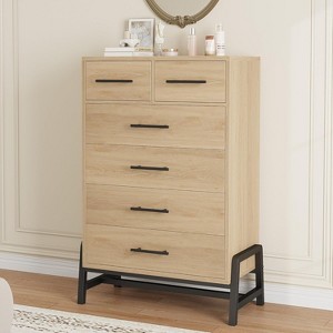 WhizMax 6 Drawer Dresser Storage Cabinet with Sturdy Metal Base - 1 of 4