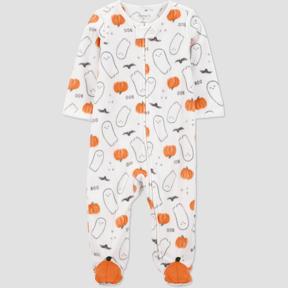 Carter's Just One You® Baby Halloween Pumpkins/Ghosts Sleep N' Play - White Newborn