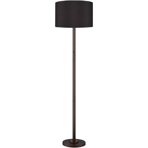 Possini Euro Design Meridian Modern 72" Tall Floor Lamp Oil Rubbed Bronze Metal Light Blaster LED Black Drum Shade for Living Room Bedroom - 1 of 4