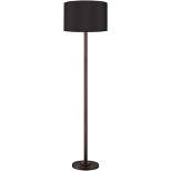 Possini Euro Design Meridian Modern 72" Tall Floor Lamp Oil Rubbed Bronze Metal Light Blaster LED Black Drum Shade for Living Room Bedroom