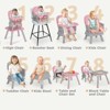 Kinder King 8 in 1 Baby High Chair, Coverts to Dining Booster Seat, Removable Tray & Double Seat Cover, Easy to Wipe - 3 of 4