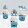 Big Dot of Happiness Shark Zone - Cupcake Decor - Jawsome Party or Birthday Party Cupcake Wrappers and Treat Picks Kit - Set of 24 - 3 of 4