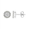 Haus of Brilliance Silver 1/2 cttw Miracle-Set Round Diamond Halo Stud Earrings - 2 of 4
