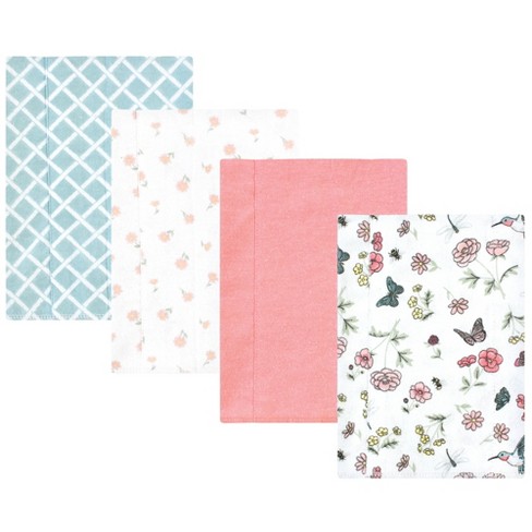 Hudson Baby Infant Girl Flannel Burp Cloth 10pk, Pink Yellow Pretty Floral, One Size at Plaza Del Caribe in Ponce, PR