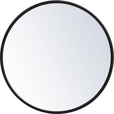 Elegant Lighting Metal frame round mirror 18 inch in Black