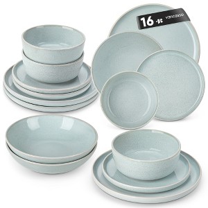 vancasso 16-Piece Light Green Kiln-Glazed Ceramic Set - Spring-Themed Dinnerware Collection - 1 of 4