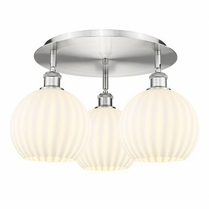 White Venetian - 3 Light Flush Mount In Modern Style-11 Inches Tall and 19.75 Inches Wide - 1 of 1