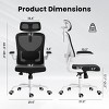 GlasFlength Task and Office Chairs with Support Armrest，Ergonomic, Adjustable，Computer Chair and Gaming Chair, Black, 25.6"*27.2"*48.4" - 3 of 4