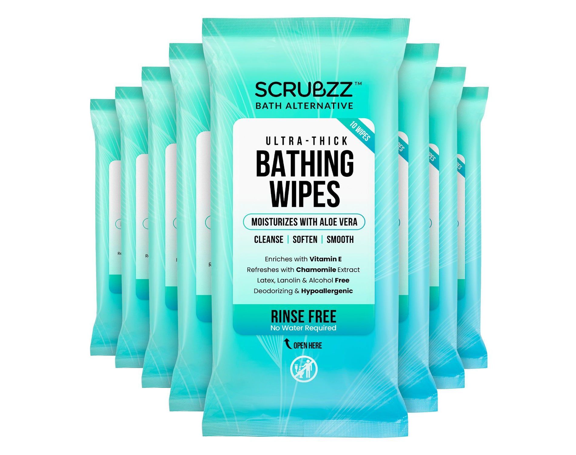 Extra Large Bath Wipes for Adults Bathing No Rinse - Fresh Scent, 80 Count