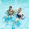 Jasonwell Inflatable Pool Floats Chairs, 2-Pack Fabric Covered Sling Seats for Adults, Stable Noodle Seats, Flamingo & Green Summer Floaties - 2 of 4