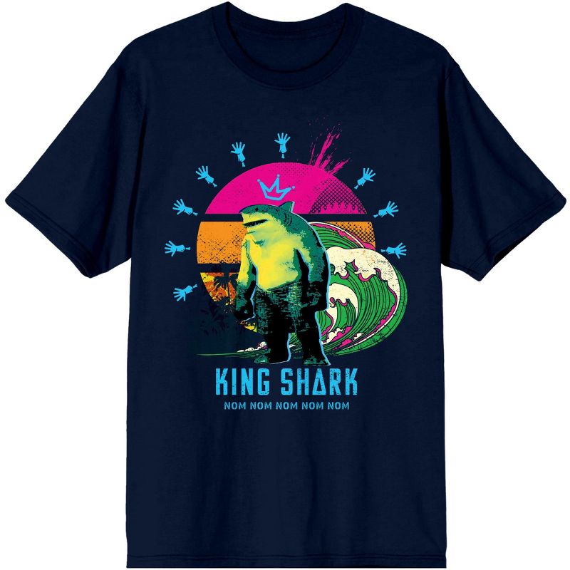 The Suicide Squad Movie King Shark Navy Tee Shirt, 1 of 4