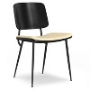 Okak Leather Dining Chairs with Rattan Back Set of 2, High-Density Sponge, Electroplated Legs & Anti-Tip Design for Dining/Living Room Bedroom - 4 of 4
