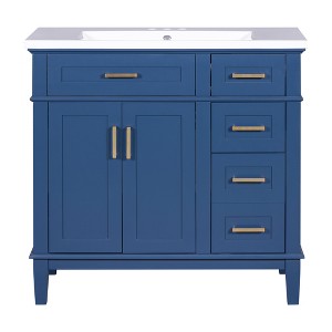 Versatile Bathroom Vanity with Sink: Elevate Your Space with Clean Lines and Contemporary Style in Any Finish - 1 of 4