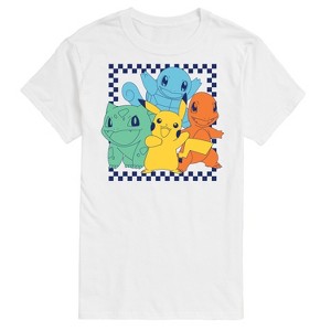 Men's - Pokémon - Group Checker Frame Short Sleeve Graphic T-Shirt - 1 of 4