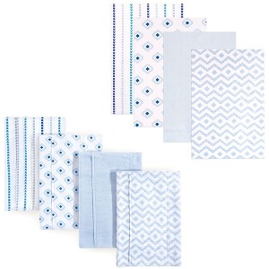 Hudson Baby Infant Boy Cotton Flannel Burp Cloths and Receiving Blankets, 8-Piece, Boy Modern, One Size - 1 of 1