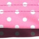 pink w- white polka dot