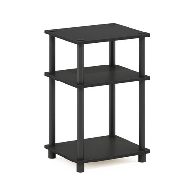 Furinno Just 3-Tier Turn-N-Tube End Table, 1-Pack, Americano/Black