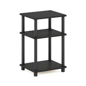 Furinno Just 3-Tier Turn-N-Tube End Table, 1-Pack, Americano/Black - 1 of 1