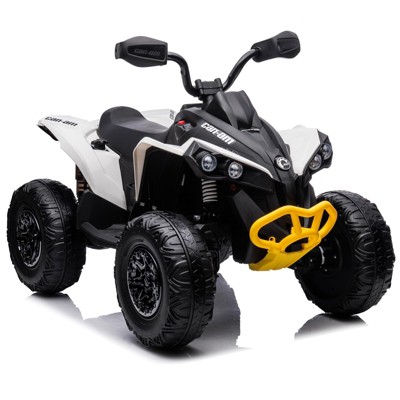 12V Kids ATV, Ride on Toy Car Bombardier Licensed BRP Can-am 4 Wheeler Quad Electric Vehicle, w/LED Lights