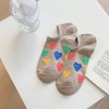 Alilang Women's Summer Colorful Heart-Printed No-Show Socks 6pk - Brown - 2 of 4
