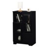 Modern Storage Cabinet With 2 Glass Doors & 2 Storage Spaces, Freestanding Floor Cabinet With Adjustable Shelves For Living Room Bathroom Kitchen - 2 of 4