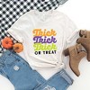 Simply Sage Market Women's Trick Or Treat Colorful Stacked Short Sleeve Graphic Tee - 3 of 4