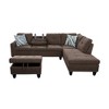GlasFlength Sectional Sofas with Ottoman, Modern Large Modular Sectional Couch for Living Room, L Shape Upholstered Couch, Brown, Length 97.5" - 2 of 4