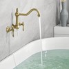 Sumerain Vintage Wall Mount Tub Faucet, 8 Inches Center 3 Hole 2 Handle Bathtub Filler Brushed Gold - 3 of 4
