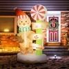 Outsunny 6' Christmas Inflatables Gingerbread Man and Signpost with LED Lights for Lawn Garden Party - 2 of 4