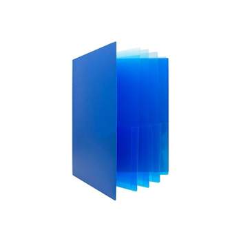 JAM Paper Heavy Duty 10-Pocket Plastic Folder Organizer Blue 2/Pack (389MP10BUJ)