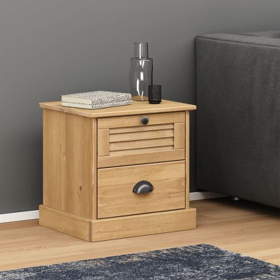 vidaXL VIGO Bedside Cabinet 16.5"x13.8"x16.5" Solid Wood Pine, With 1 Drawer