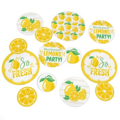 Big Dot of Happiness So Fresh - Lemon - Citrus Lemonade Party Giant Circle Confetti - Party Decorations - Large Confetti 27 Count