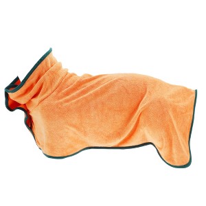 Unique Bargains Dog Bathrobe Fast-Drying Dog Towel Absorbent Dog Coat Bath Robe Large Orange - 1 of 4