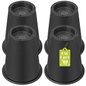 Aoibox Furniture Risers 6 Inch Heavy Duty for Table Desk Couch Bed Frame Dorm Round Leg Lifts Anti-Slip Black 4 Pack - 1 of 4