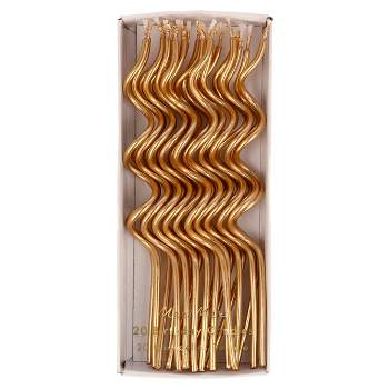 Meri Meri Gold Swirly Candles (Pack of 20)