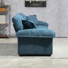 XIYUYEU 84" Chenille Loveseat Sofa, Deep Seat Sofa Couch with 2 Throw Pillows & Memory Foam, Blue - 3 of 4