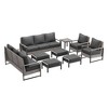 Sonkuki Outdoor Furniture Set Patio Conversation Sofa with Coffee Table Set, All-Weather PE Rattan Couch with Cushion - 2 of 4