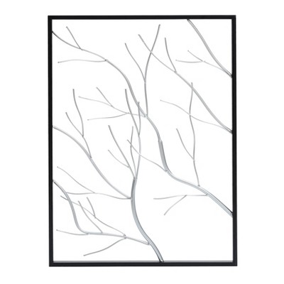Gold and Silver Tree Branches Wall Decor Panels Set