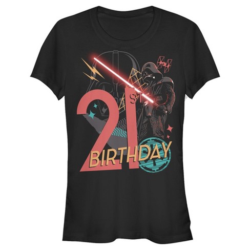 Juniors Womens Star Wars Darth : Target shirt 21st T- Vader Background Abstract Birthday