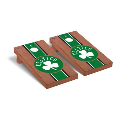 NBA Boston Celtics Premium Cornhole Board Rosewood Stained Stripe Version