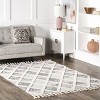 Nuloom Emlyn Geometric 4x6 Indoor Area Rug for Living Room Bedroom Dining Room Kitchen, Grey/Ivory - 2 of 4