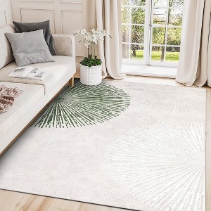 Modern Abstract Area Rug, Washable Low Pile Rug Non Slip Non Shedding Rug, Soft Floor Carpet Foldable Thin Rug for Bedroom Living Room - 1 of 4