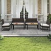 Tangkula Set of 8 PE Rattan Patio Conversation Set Outdoor Porch Chairs Loveseat with Coffee Table and Soft Cushions Metal Frame - 3 of 4