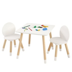 Kids Table and 2 Chairs Set, Wooden Toddler Multi-Activity Table for Art, Reading & Learning Ages 2–8 - 1 of 4