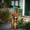 LuxenHome Peacock and Urns Resin Outdoor Fountain with LED Lights Multicolored - 2 of 4